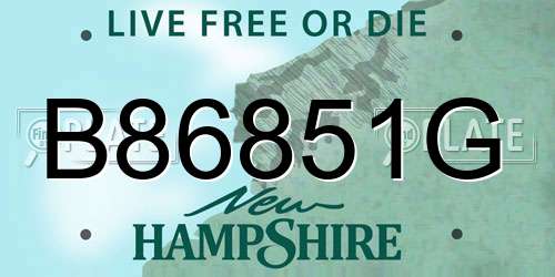 B86851G New Hampshire License Plate