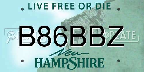 B86BBZ New Hampshire License Plate
