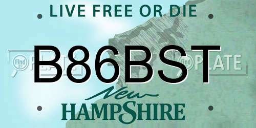 B86BST New Hampshire License Plate