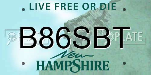 B86SBT New Hampshire License Plate