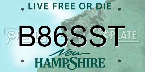 B86SST New Hampshire License Plate