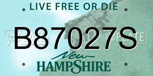 B87027S New Hampshire License Plate