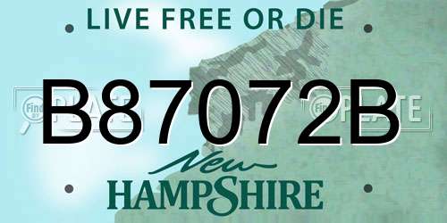 B87072B New Hampshire License Plate