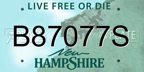 B87077S New Hampshire License Plate