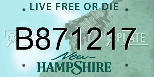 B871217 New Hampshire License Plate