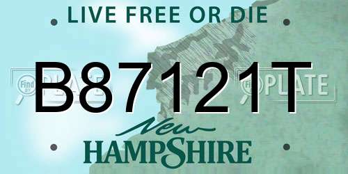 B87121T New Hampshire License Plate