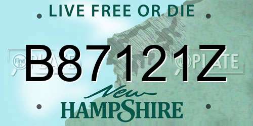 B87121Z New Hampshire License Plate