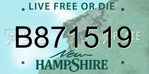 B871519 New Hampshire License Plate