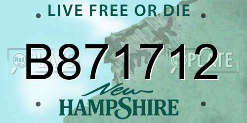 B871712 New Hampshire License Plate