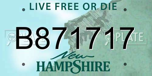 B871717 New Hampshire License Plate