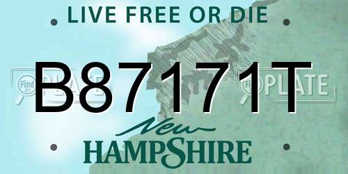 B87171T New Hampshire License Plate