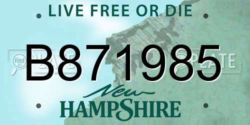 B871985 New Hampshire License Plate