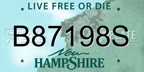 B87198S New Hampshire License Plate