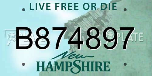 B874897 New Hampshire License Plate