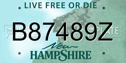 B87489Z New Hampshire License Plate
