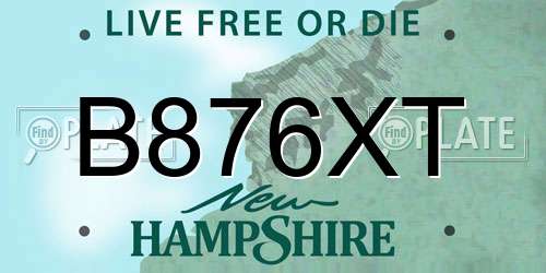 B876XT New Hampshire License Plate