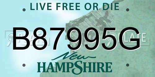 B87995G New Hampshire License Plate