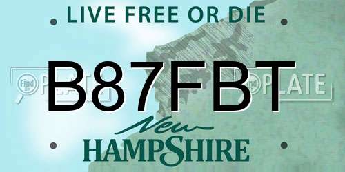 B87FBT New Hampshire License Plate