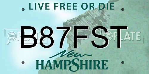B87FST New Hampshire License Plate