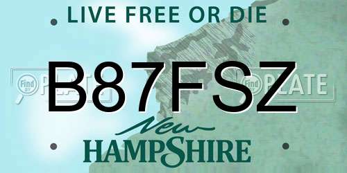 B87FSZ New Hampshire License Plate