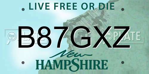 B87GXZ New Hampshire License Plate