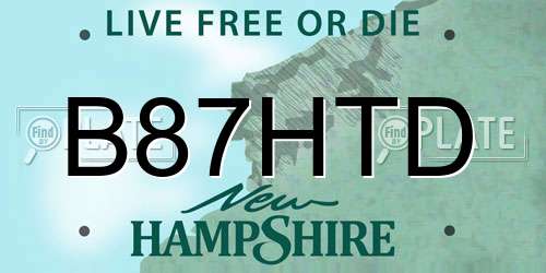 B87HTD New Hampshire License Plate