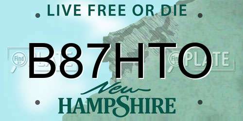 B87HTO New Hampshire License Plate
