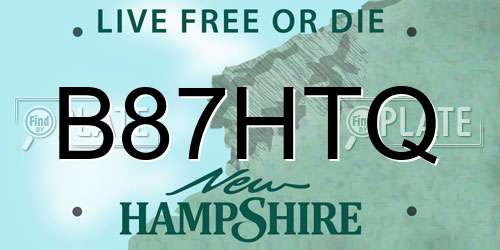 B87HTQ New Hampshire License Plate
