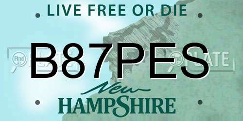 B87PES New Hampshire License Plate