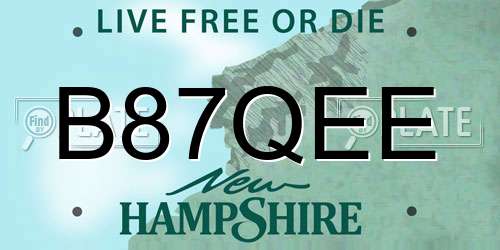 B87QEE New Hampshire License Plate