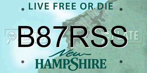 B87RSS New Hampshire License Plate