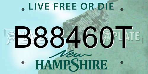B88460T New Hampshire License Plate