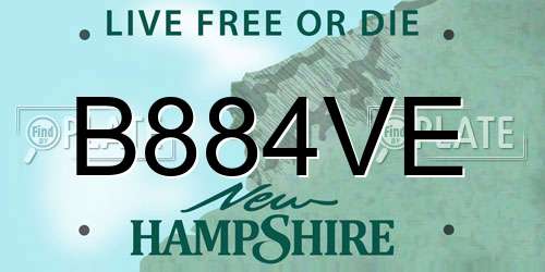 B884VE New Hampshire License Plate
