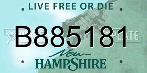 B885181 New Hampshire License Plate