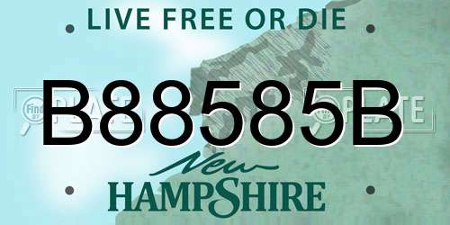 B88585B New Hampshire License Plate