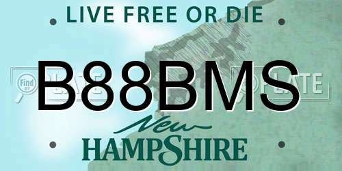 B88BMS New Hampshire License Plate
