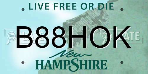 B88HOK New Hampshire License Plate