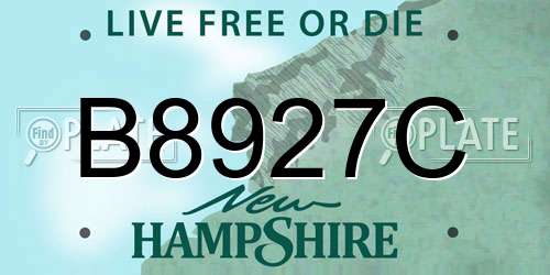 B8927C New Hampshire License Plate