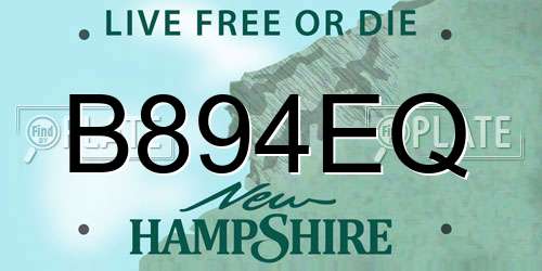 B894EQ New Hampshire License Plate