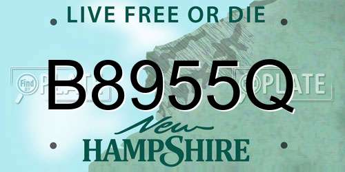 B8955Q New Hampshire License Plate