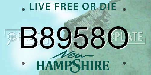 B8958O New Hampshire License Plate