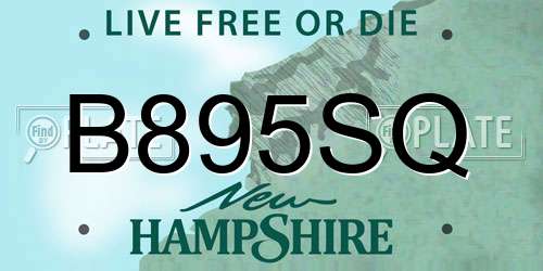 B895SQ New Hampshire License Plate