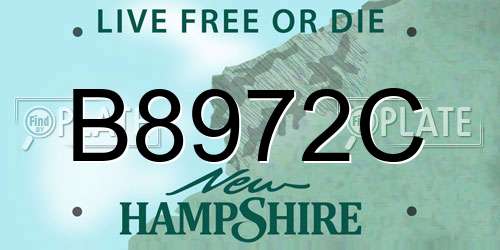 B8972C New Hampshire License Plate
