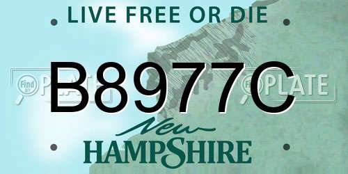 B8977C New Hampshire License Plate