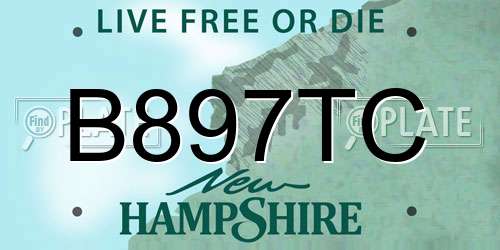 B897TC New Hampshire License Plate