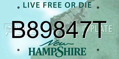 B89847T New Hampshire License Plate