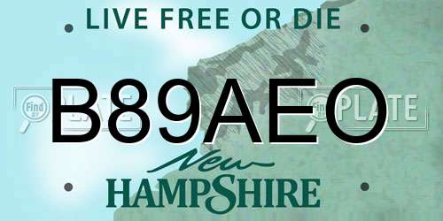 B89AEO New Hampshire License Plate