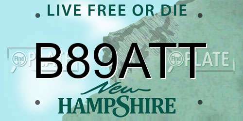 B89ATT New Hampshire License Plate
