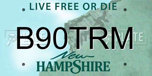 B90TRM New Hampshire License Plate