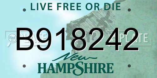 B918242 New Hampshire License Plate